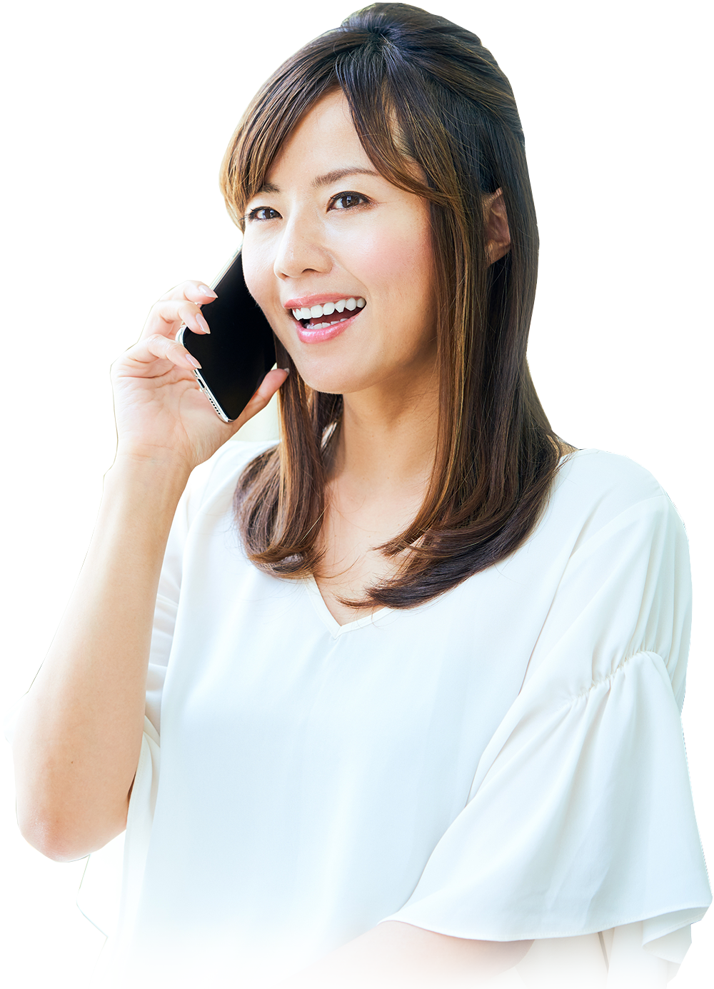 電話をかける女性